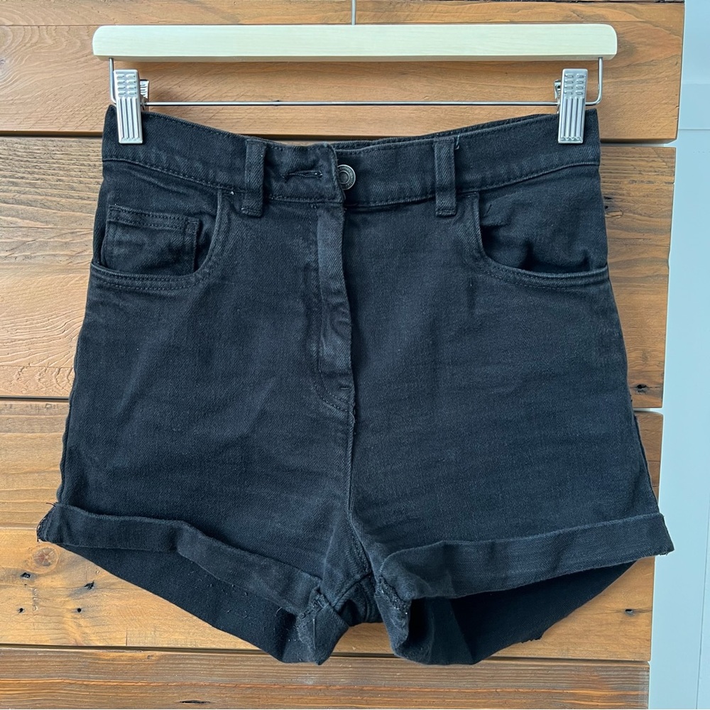 Wilfred Free Black High Waisted Denim Shorts